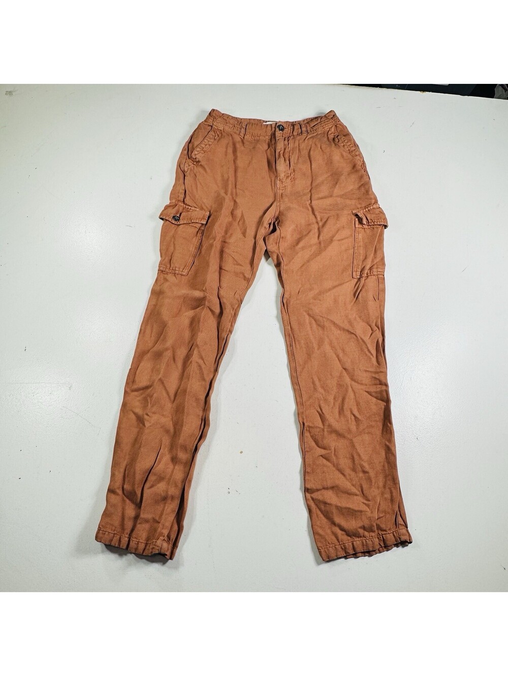 Cloth & Stone Cargo Pants Orange Fenced Linen Women’s Size 27